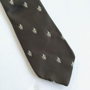 LION CREST Necktie Vintage Wembley Men's Olive Green Necktie Business 3" x 57"